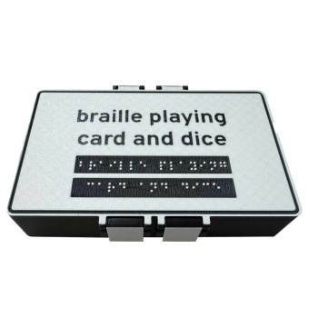 Box for Braille playing cards and 20mm dice