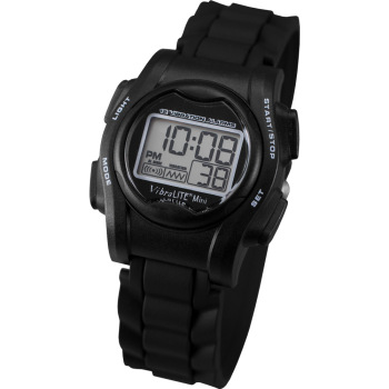 VibraLITE Mini Vibration Watch - Black Bracelet Silicone Band