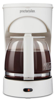 Proctor Silex 12-Cup Auto Pause and Serve Coffee Maker- White Proctor Silex 12-Cup Auto Pause and Serve Coffee Maker- White
