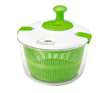 Salad Spinner with 5-Quart Serving Bowl, Green Salad Spinner with 5-Quart Serving Bowl, Green