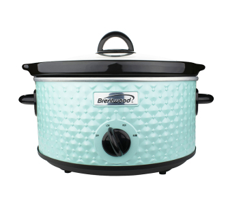 3.5-Quart Diamond Pattern Slow Cooker, Blue 3.5-Quart Diamond Pattern Slow Cooker, Blue