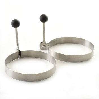 Egg- Pancake round rings stainless steel with handle set of 2