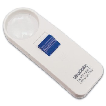 UltraOptix 7X Aspheric 1.5 in. Round Pocket LED Lighted Magnifier