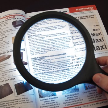 Jumbo Dual Power LED Magnifier- 1.8x + 5x