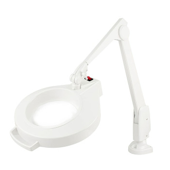 Dazor Circline Clamp Mount 28-Inch LED Magnifier- 3D 1.75x- White