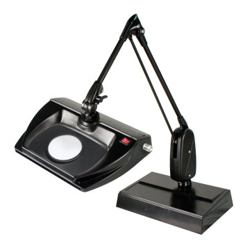 Dazor Stretchview 33-Inch Desk Base LED Magnifier- 16D 5x- Black
