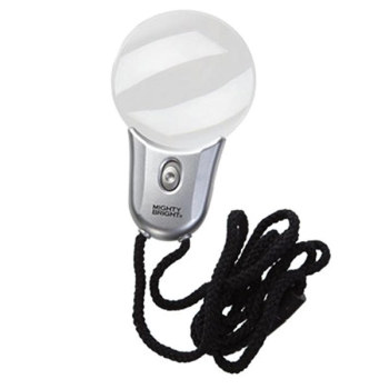 Lighted 2-in Round Rimless Pendant Magnifier- 3x