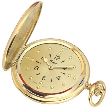 Mens Gold-Tone Quartz Pocket Braille Watch