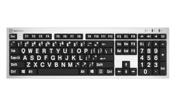 LargePrint White on Black - PC Slimline Keyboard LargePrint White on Black - PC Slimline Keyboard