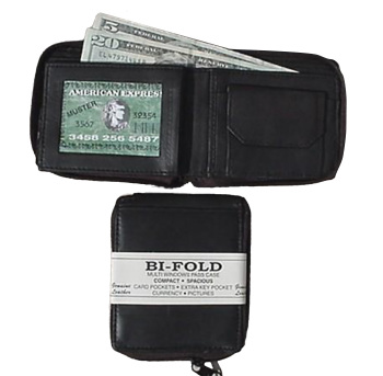 Zippered Leather Wallet- Brown