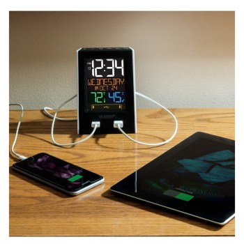 La Crosse Alarm Clock Charging Station with 2 USB Charging Ports