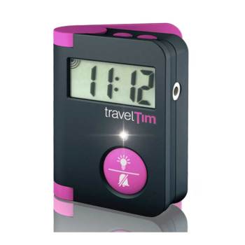 TravelTim Portable Alarm Clock Black-Pink