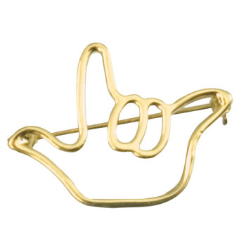 Outline I LOVE YOU Pin- Gold