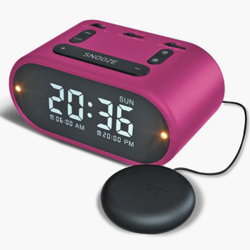 USB Alarm Clock w Vibrating (Soft-Med-Strong)- Pink