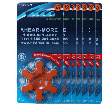 HearMore Hearing Aid Batteries- Size 13- Ctn-60