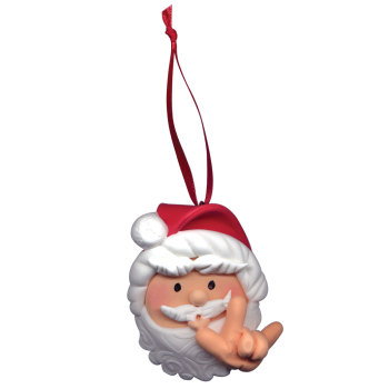 Santa Claus Christmas Ornament Hand Signs I Love You