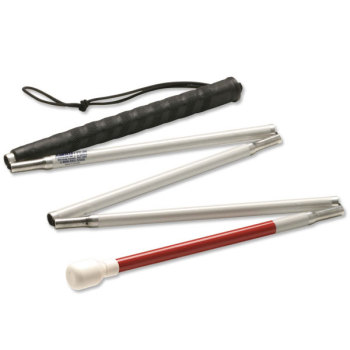 Ambutech Alum. 5-Section Folding Cane- Marshmallow Hook Tip- 42-in. Ambutech Alum. 5-Section Folding Cane- Marshmallow Hook Tip- 42-in.