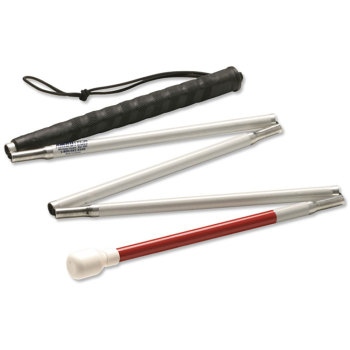 Ambutech Aluminum 5-Section Folding Cane- Marshmallow- 58in Ambutech Aluminum 5-Section Folding Cane- Marshmallow- 58in