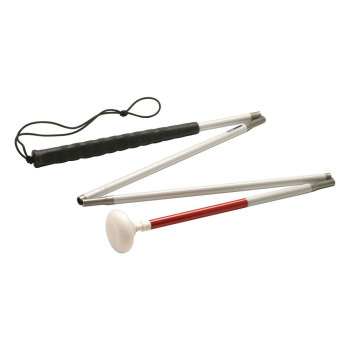 Ambutech Aluminum 4-Section Folding Cane- Jumbo Roller- 36in Ambutech Aluminum 4-Section Folding Cane- Jumbo Roller- 36in