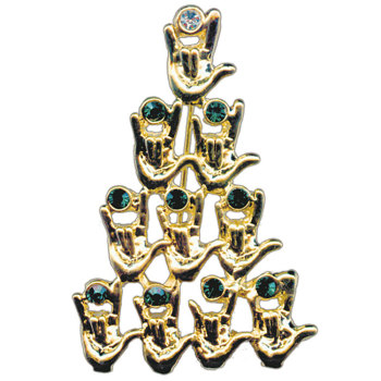 ILY Christmas Tree Pin