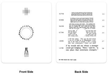 Near Point Test Card