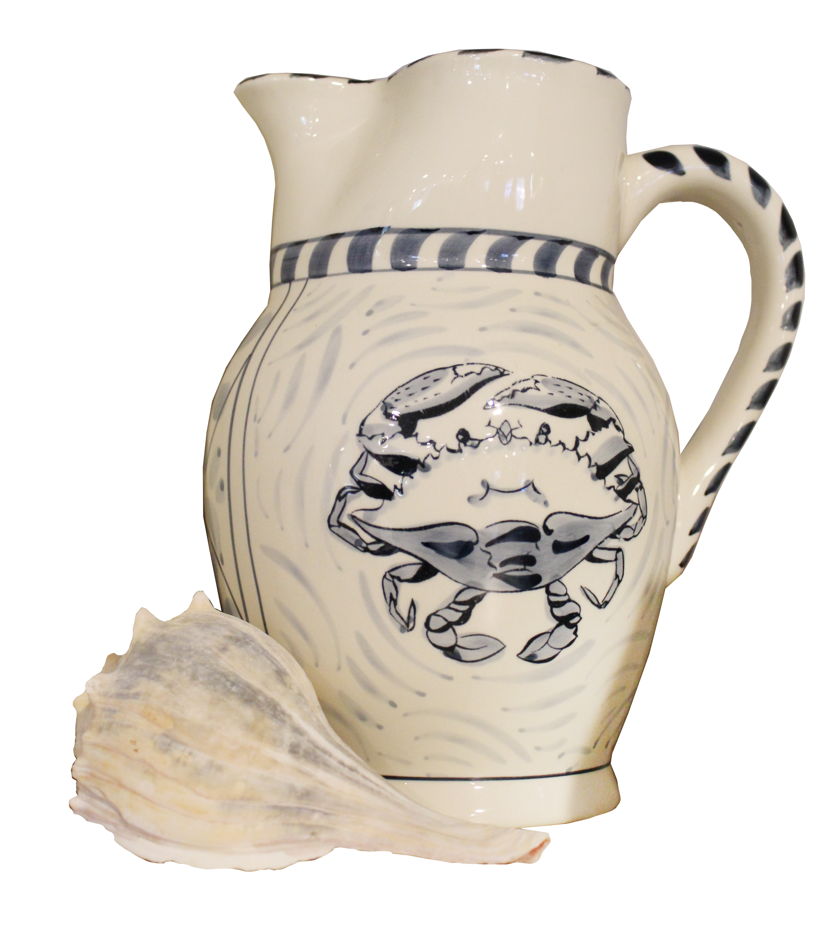 Blue Crab Utensil Holder, Blue Crab Stoneware: Blue Crab Bay Co.