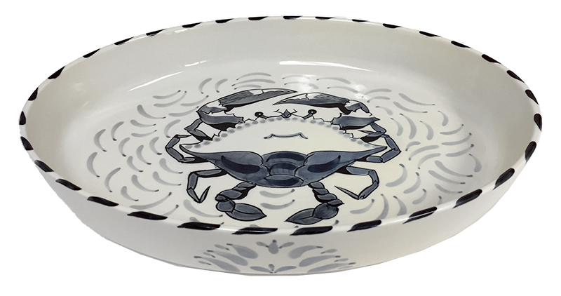 Blue Crab Large Oval Casserole Blue Crab Large Oval Casserole