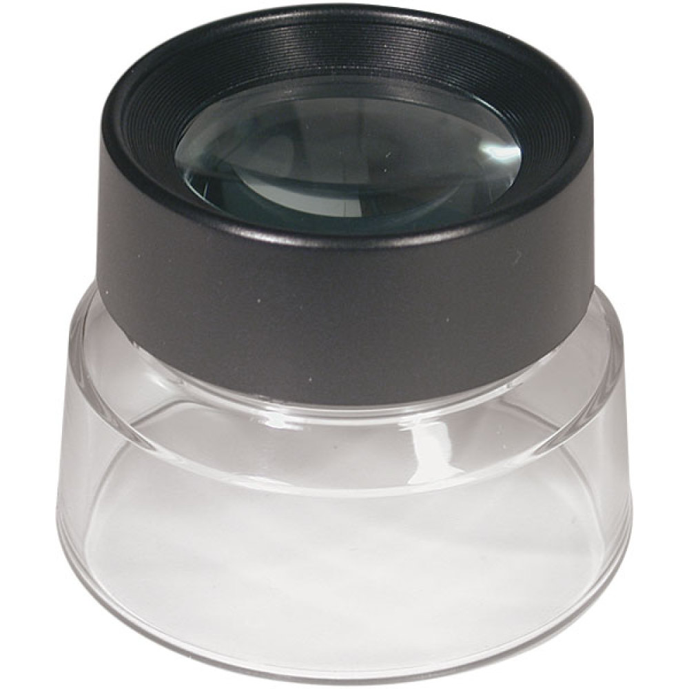 Loupe Sur Pied Carson LumiLoupe 7x - Base Acrylique Transparente, Double Lentille Pré-focalisée - Pour Examen De Timbres, Insectes, Plantes, Cartes - 7.6x7.6x6.4 Cm