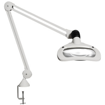 Luxo WAVE LED Magnifier - 45in Arm - 5.0D 2.25x - Clamp - White