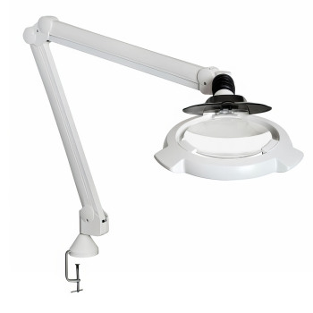 Circus Magnifier- 5D 2.25x- 45in Arm- Clamp- White Circus Magnifier- 5D 2.25x- 45in Arm- Clamp- White