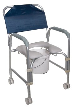 Aluminum Shower Chair-Commode with Caster