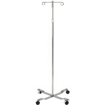 Economy I.V. Pole - 4 Leg with Removable Top and 2 Hook