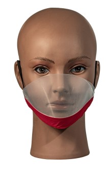 Transparent Facemask with Anti-fog RED Transparent Facemask with Anti-fog RED