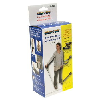 CanDo Exercise Band Accessory Kit- Loop Stirrup- Door Disc- Handles