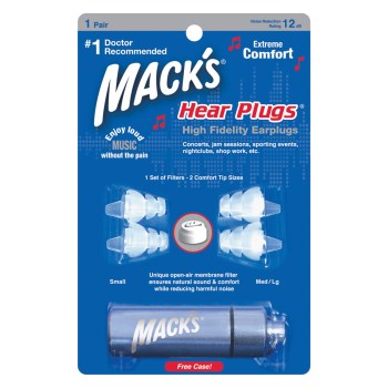 Macks Hear Plugs High Fidelity Musicians Ear Plugs Model 16