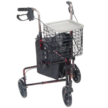 Drive Deluxe 3-Wheel Aluminum Rollator- Red Drive Deluxe 3-Wheel Aluminum Rollator- Red