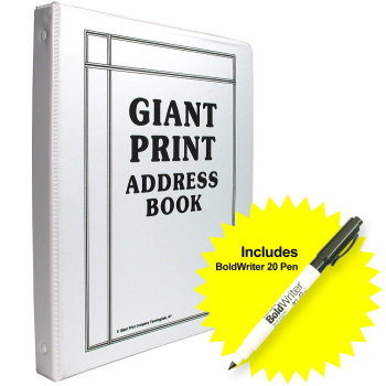 Giant Print Address Book with BoldWriter 20 Pen