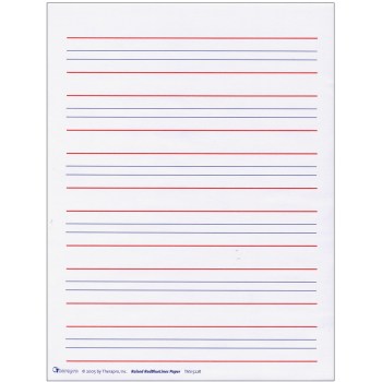 Raised Line Writing Paper - Red and Blue Lines -Package of 50 Raised Line Writing Paper - Red and Blue Lines -Package of 50