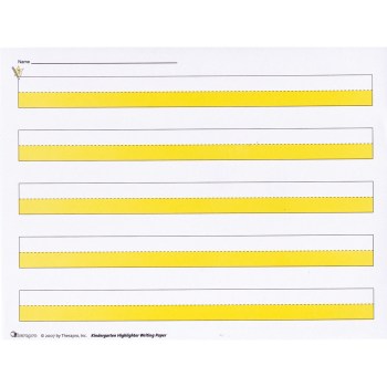 Kindergarten Highlighter Writing Paper -Package of 50 Kindergarten Highlighter Writing Paper -Package of 50