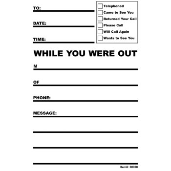 Bold Print While You Were Out Notes- 3 Pads of 50 Bold Print While You Were Out Notes- 3 Pads of 50