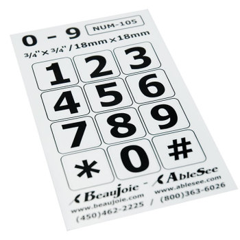 Telephone Stickers - Black on White - Numbers Only