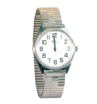 Mens Chrome-Low Vision Watch- Expansion Band