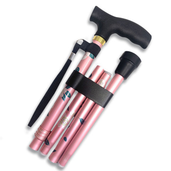 Folding Cane with Plastic Handle, Pink Bouquet Folding Cane with Plastic Handle, Pink Bouquet