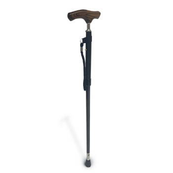 Folding Carbon Fiber Cane with Wood Finish Handle