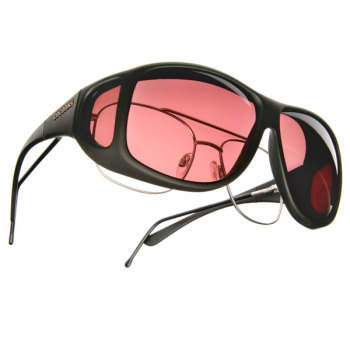 Cocoons Low Vision XL Aviator Black Fr- Boysenberry Lens Cocoons Low Vision XL Aviator Black Fr- Boysenberry Lens