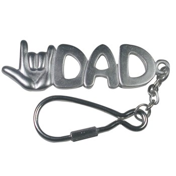 I Love You Dad Keychain -Silver I Love You Dad Keychain -Silver