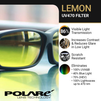 Cocoons Low Vision Slim Line M Sunglasses- Black-Lemon Cocoons Low Vision Slim Line M Sunglasses- Black-Lemon