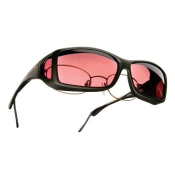 Cocoons Low Vision Wide Line ML Sunglasses- Black-Boysenberry