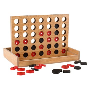 Wooden 4 in a Row Tactile Game Wooden 4 in a Row Tactile Game