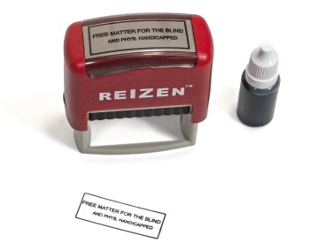 Reizen -Free Matter For The Blind- Self-Inking Stamp